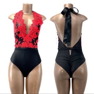 COQUETTE | HUSTLER HOLLYWOOD | Deep V Halter Teddy